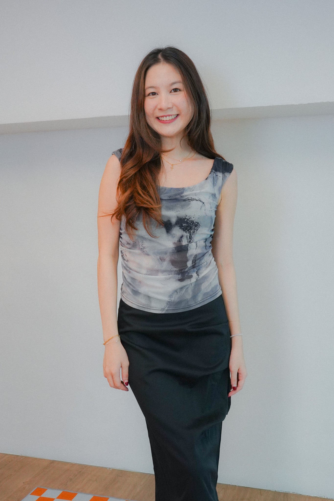 Reign Padded Mesh Off-shoulder Top