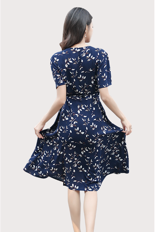navy version wrap dress highlight your elegance