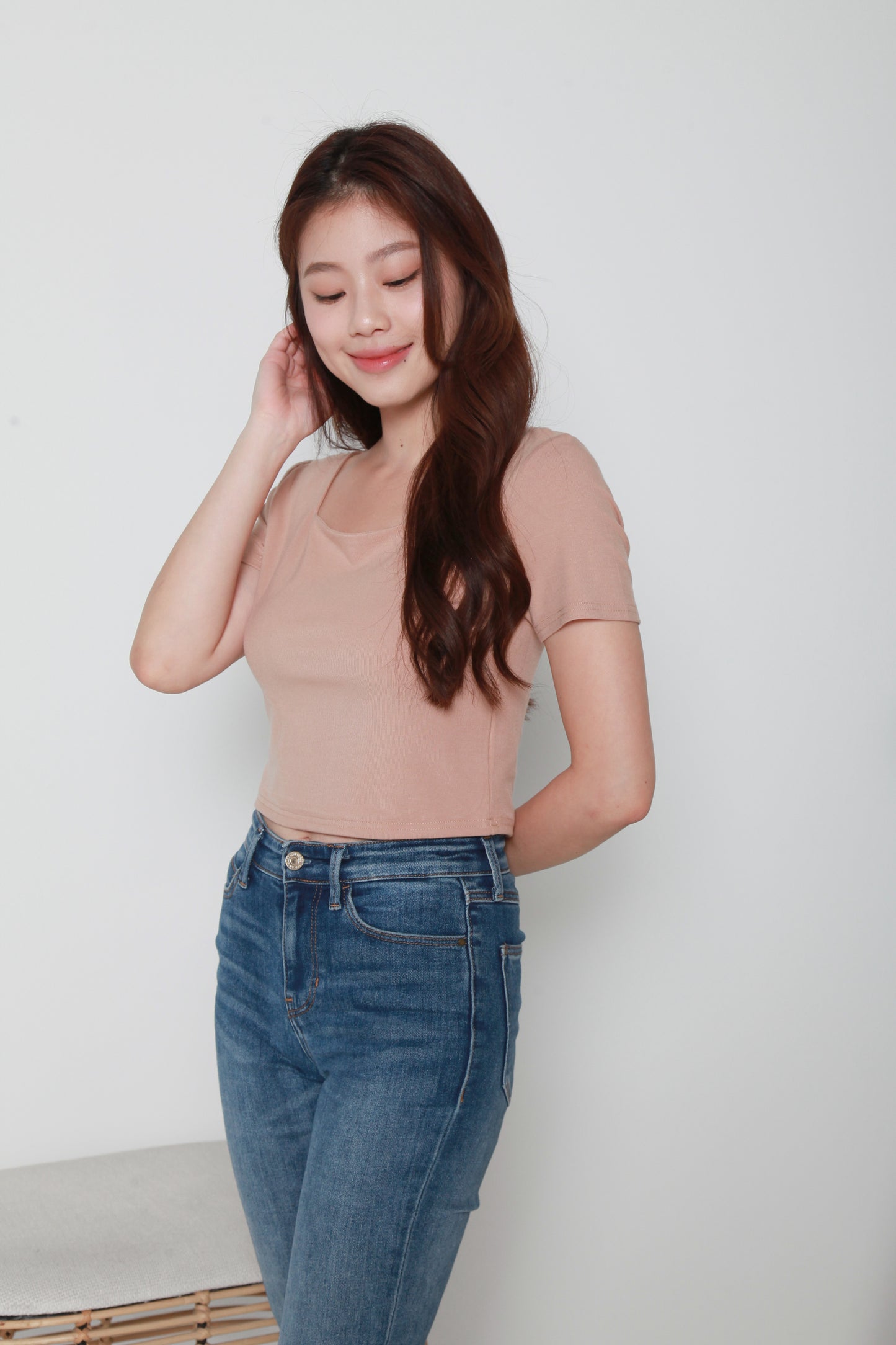 Square-neck Crop Tee