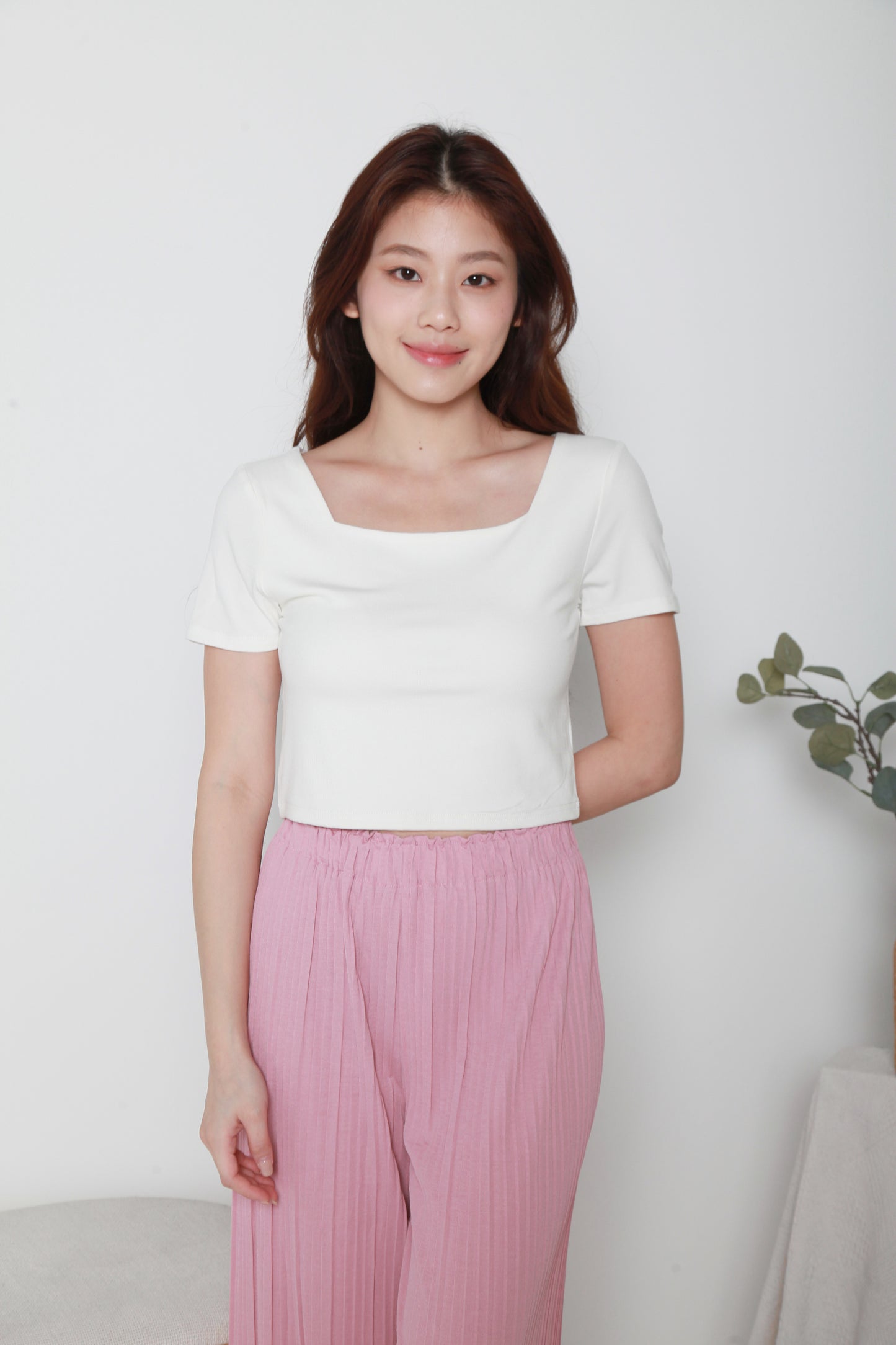 Crop top with various bottoms to carry