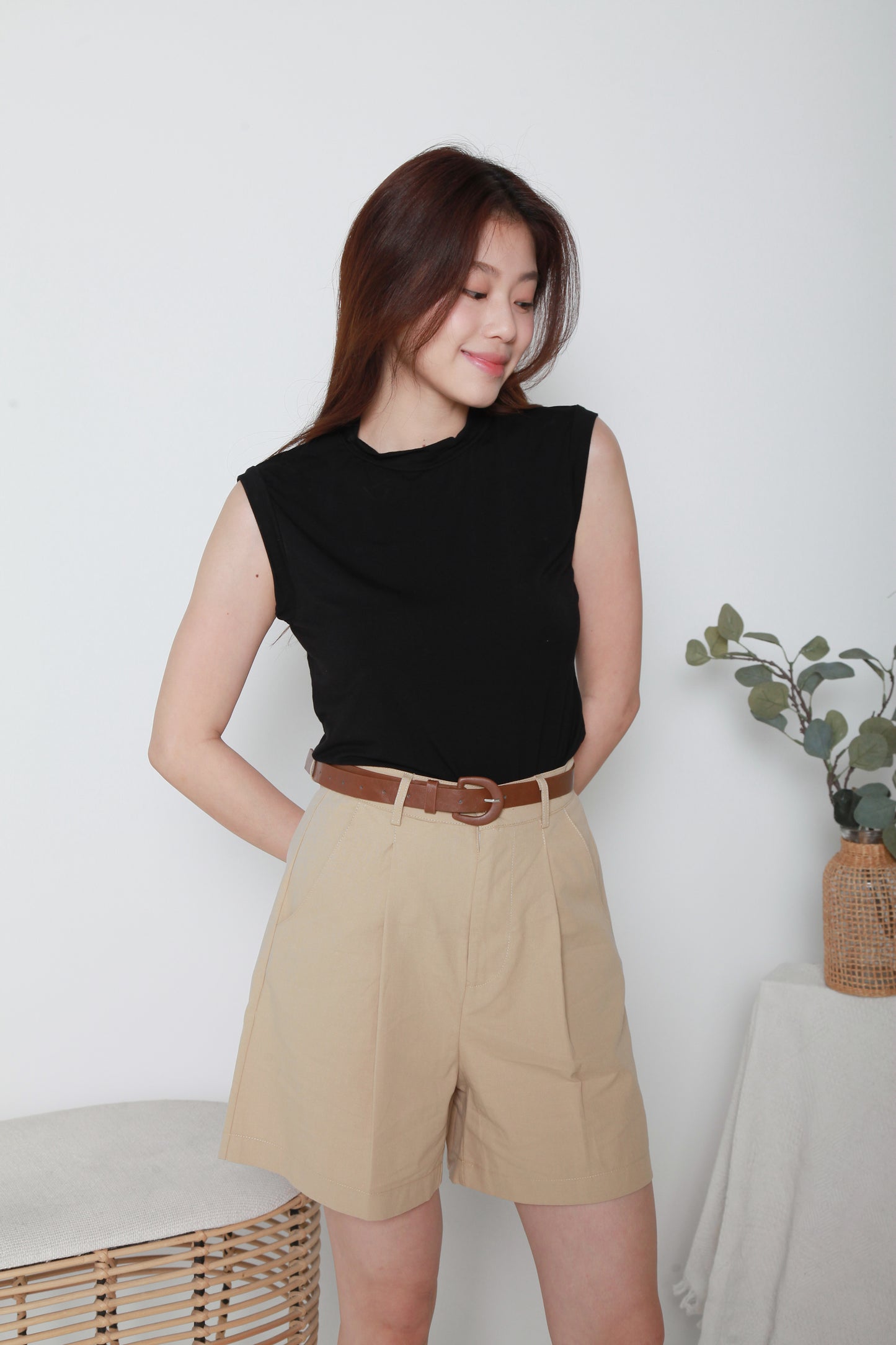 cotton shorts with belt