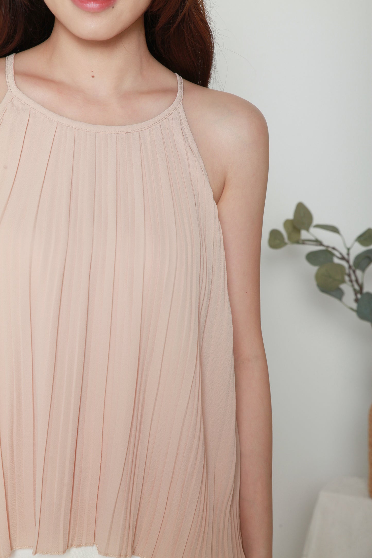 Halter Pleated Sleeveless Top