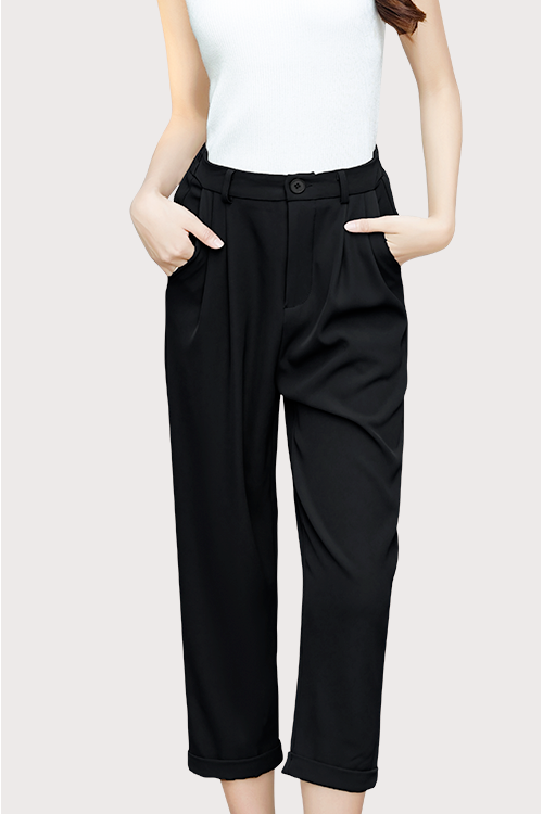 Suave Straight Cut Cuffed Pants