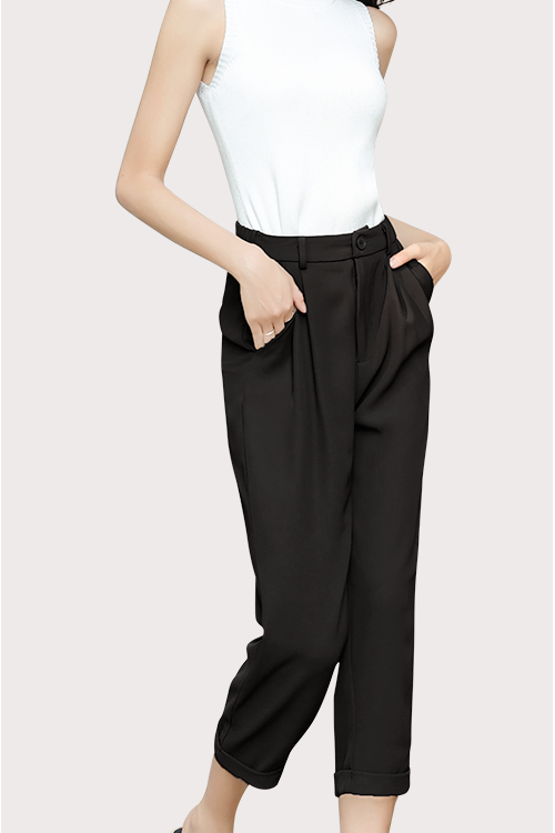 Suave Straight Cut Cuffed Pants