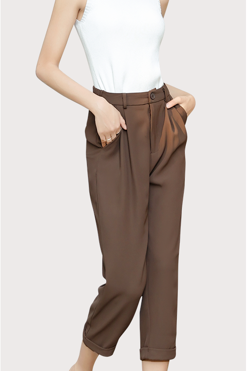 Suave Straight Cut Cuffed Pants