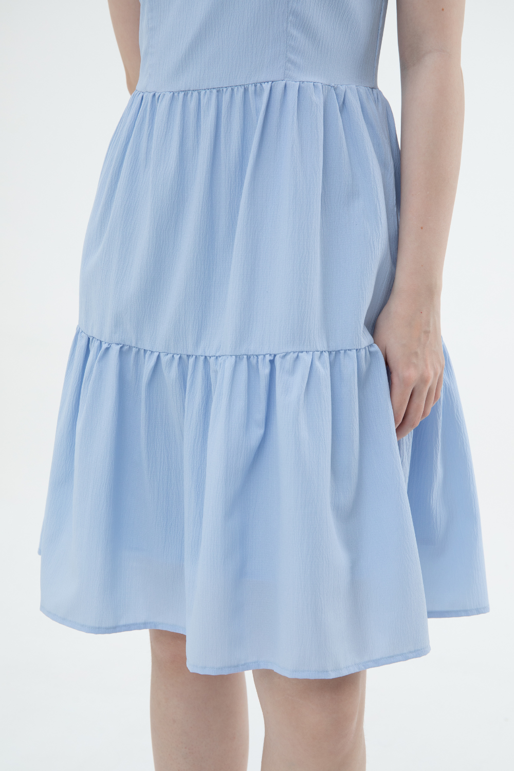 Darling Square Neck Sleeveless Ruffle Dress