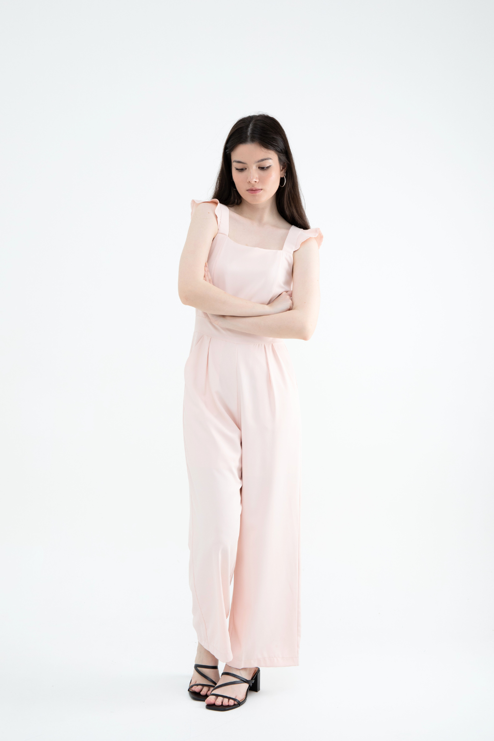 Lovely Flutter Straps Square Neck Jumpsuit