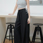 Junia Wide Leg Elastic Waistband Pants (Black)