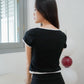 Colette Ribbon Ringer Tee (Black & White)