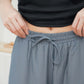 Junia Wide Leg Elastic Waistband Pants (Gunmetal)