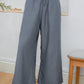 Junia Wide Leg Elastic Waistband Pants (Gunmetal)