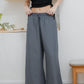 Junia Wide Leg Elastic Waistband Pants (Gunmetal)