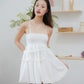 Sandra mini puff dress (White)