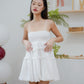 Sandra mini puff dress (White)