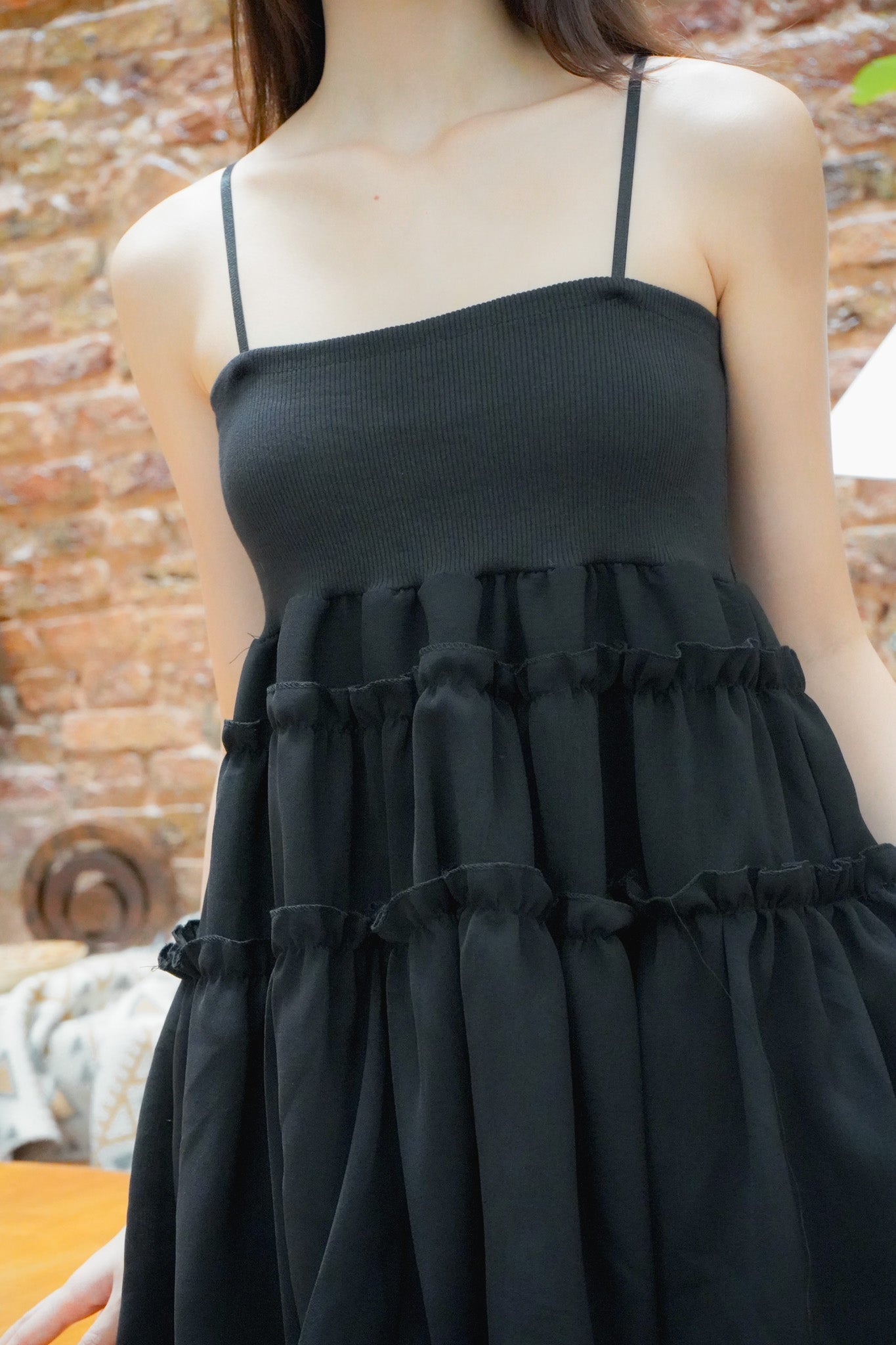 Sandra mini puff dress (Black)