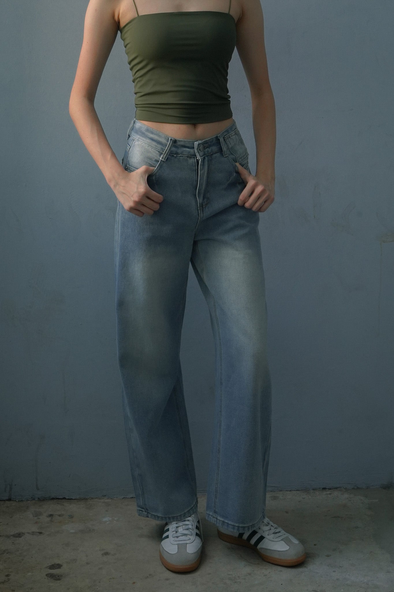 Vera Retro blue wide-leg jeans