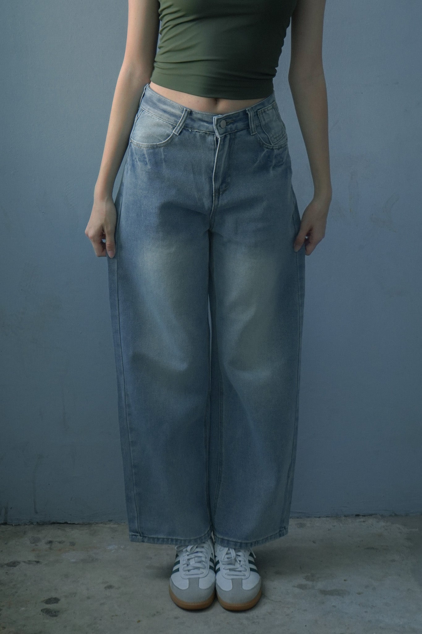 Vera Retro blue wide-leg jeans