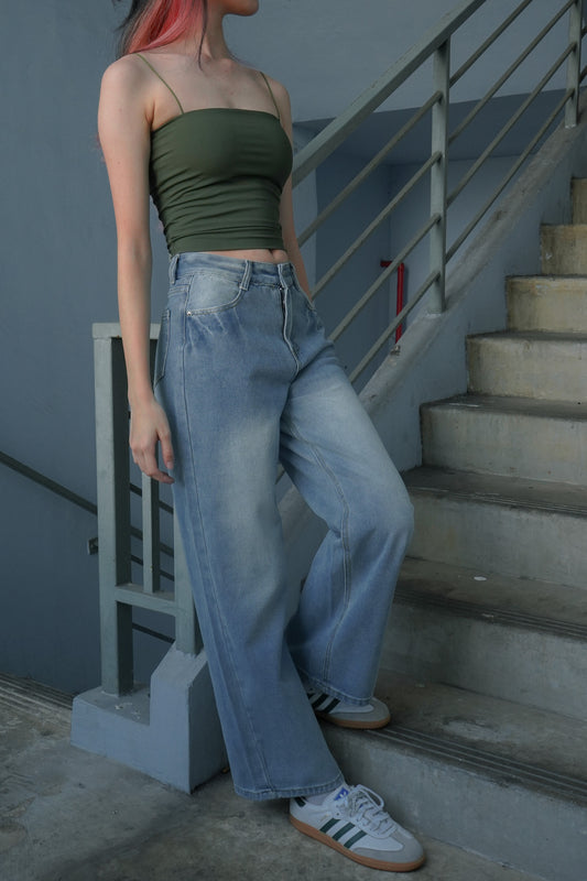 Vera Retro blue wide-leg jeans