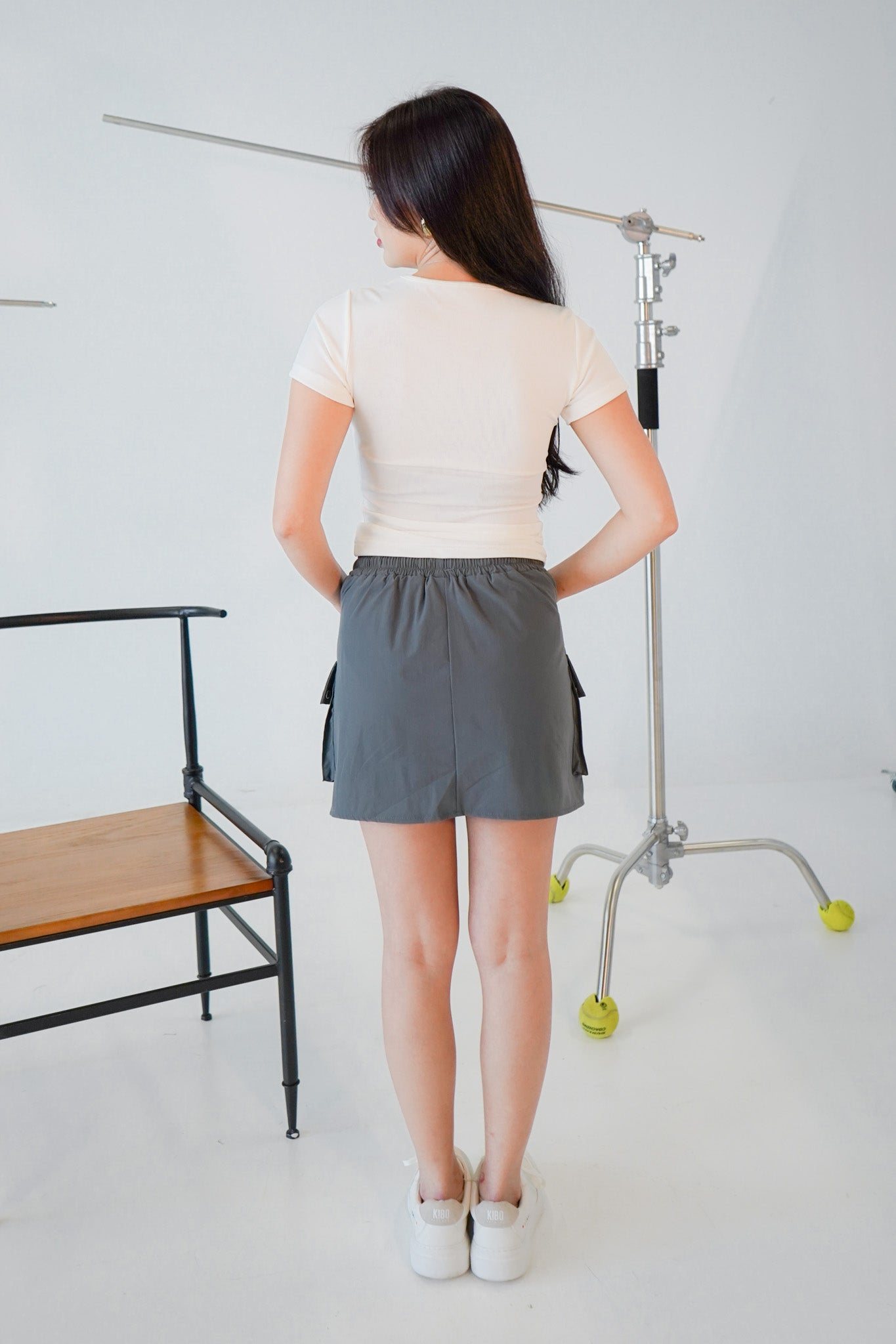 Oona Cargo Mini Skirt (Charcoal)