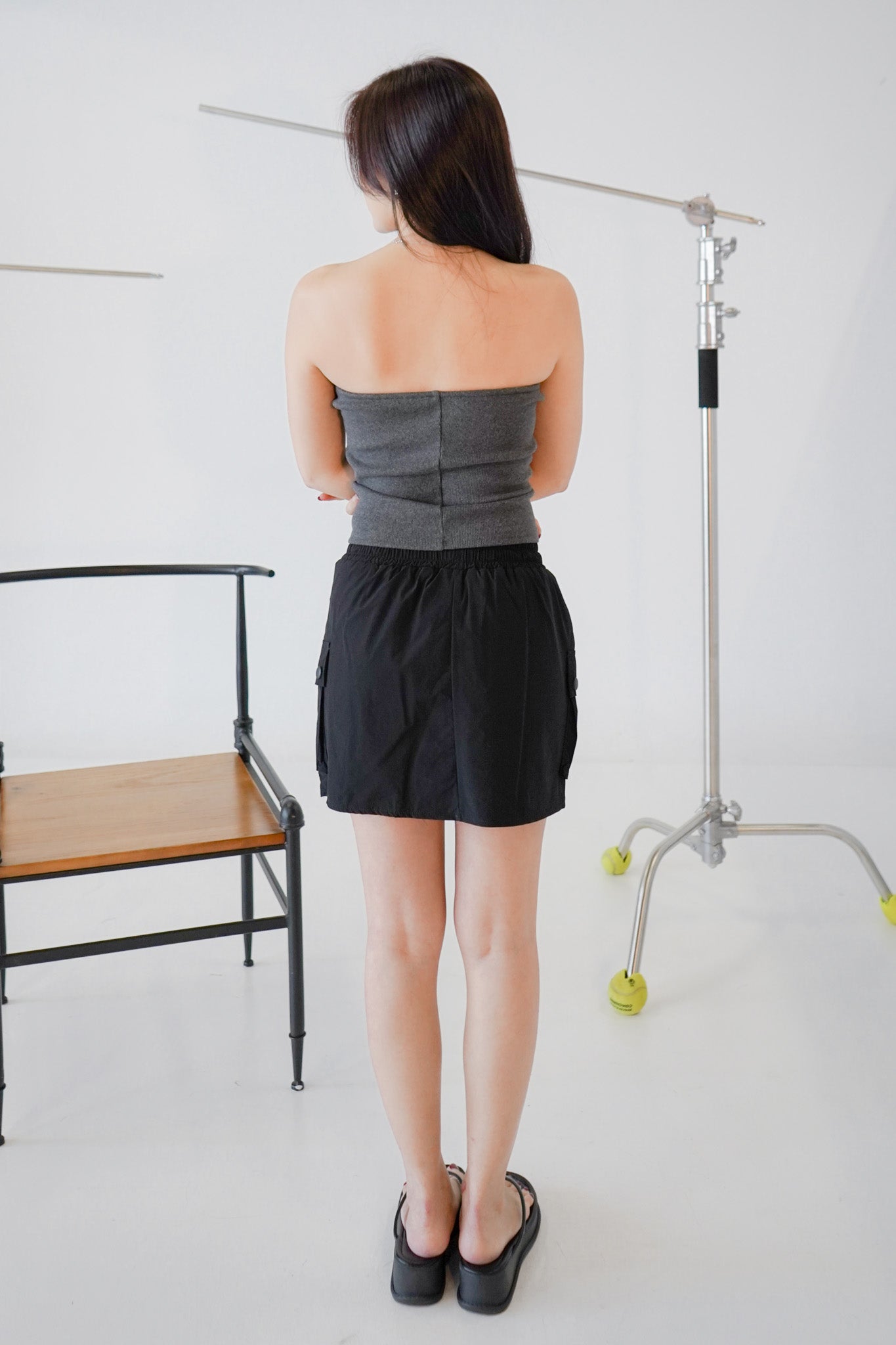 Oona Cargo Mini Skirt (Black)