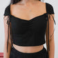 Nemy Padded Off Shoulder Top (w ribbons) (Black)