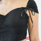 Nemy Padded Off Shoulder Top (w ribbons) (Black)