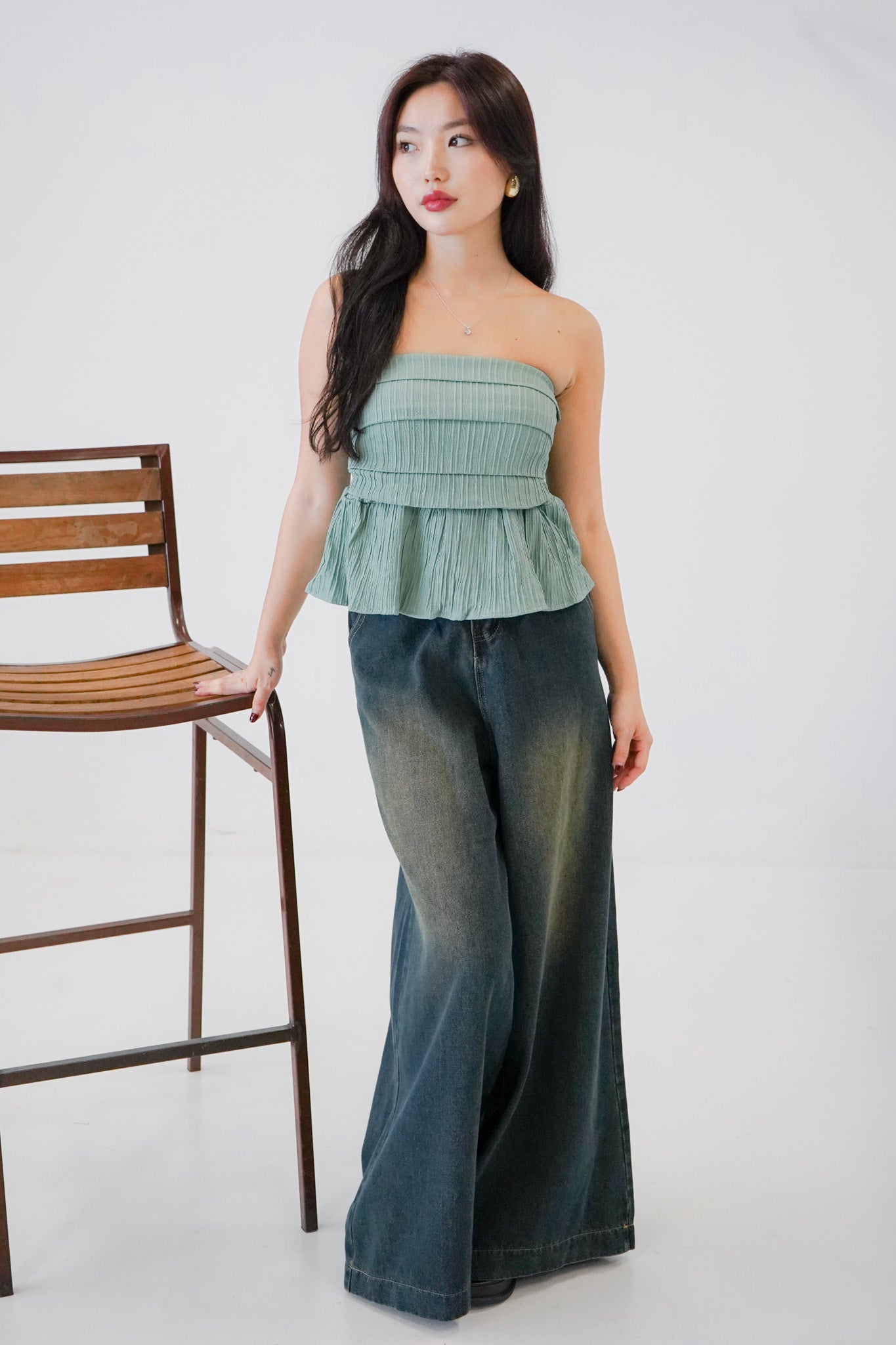 Starlette Ruffle Tube Top (Teal)