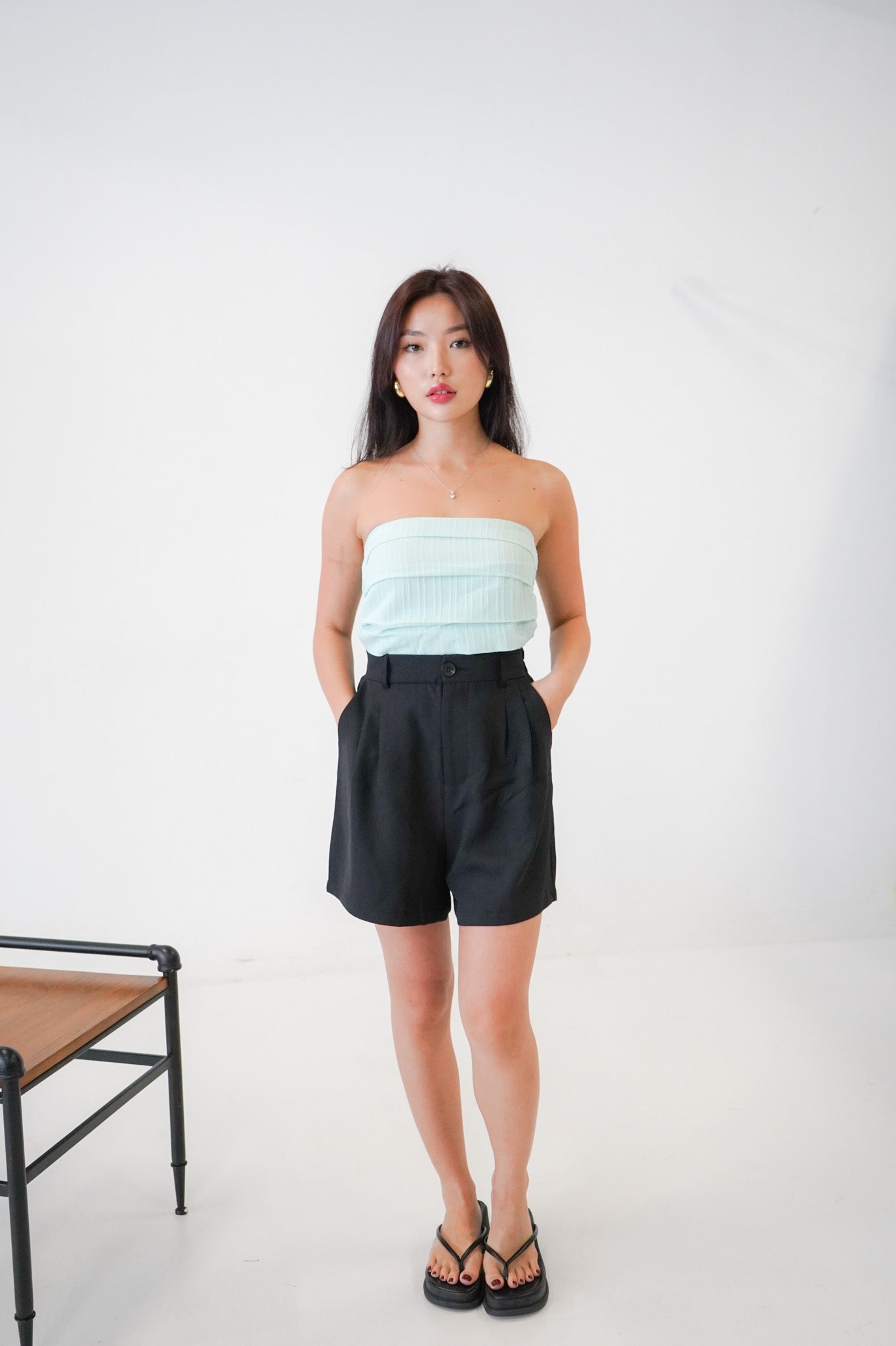 Starlette Ruffle Tube Top (Sky)