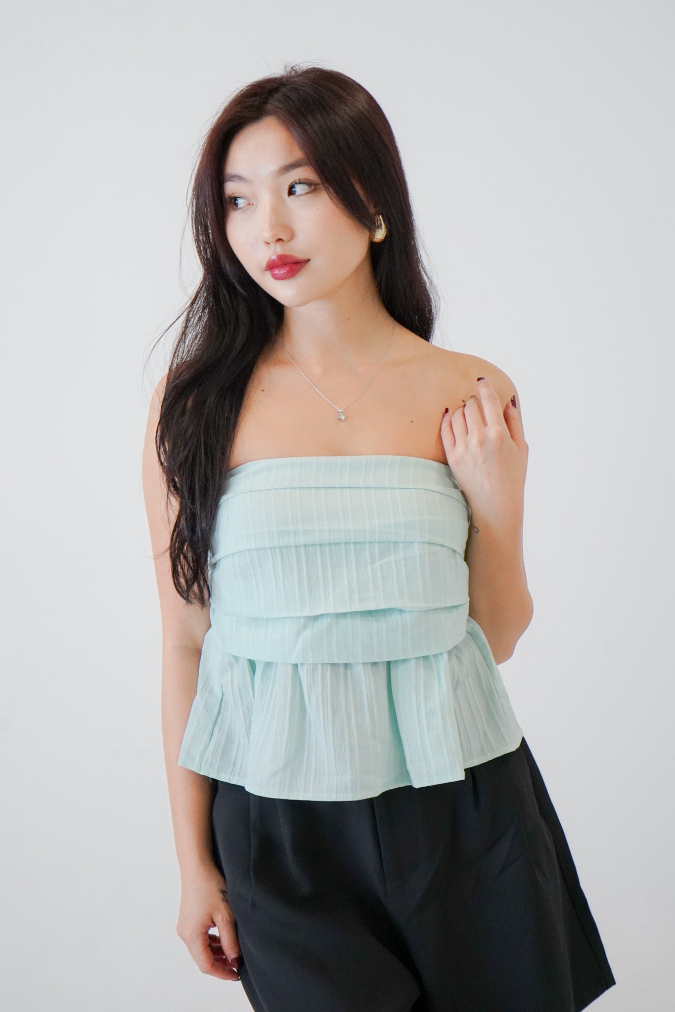 Starlette Ruffle Tube Top (Sky)