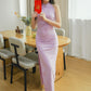 Mira Halter Neck Cheongsam with Side Fold & Slit