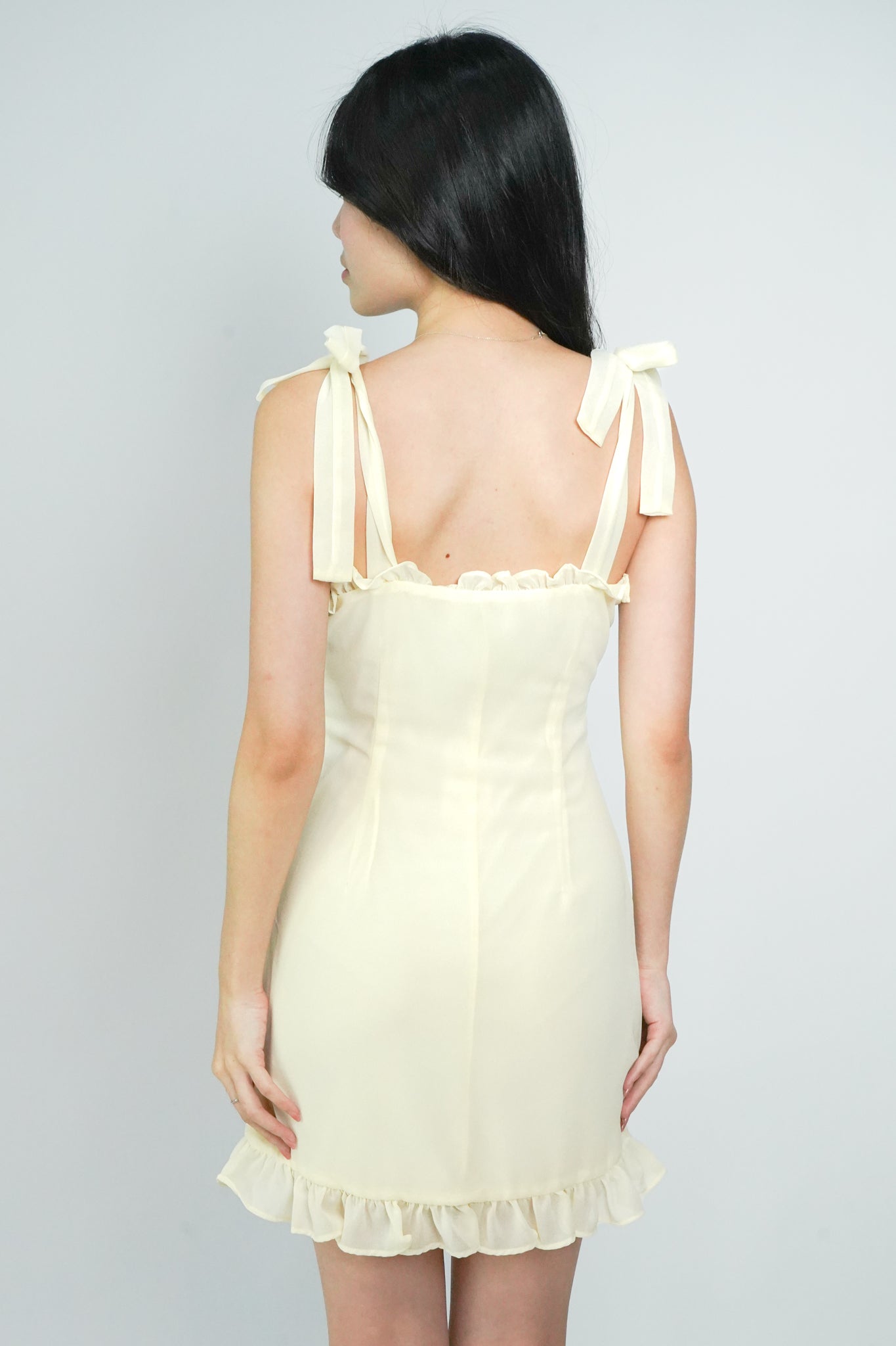 Esme Tie-Shoulder Mini Dress (Cream)
