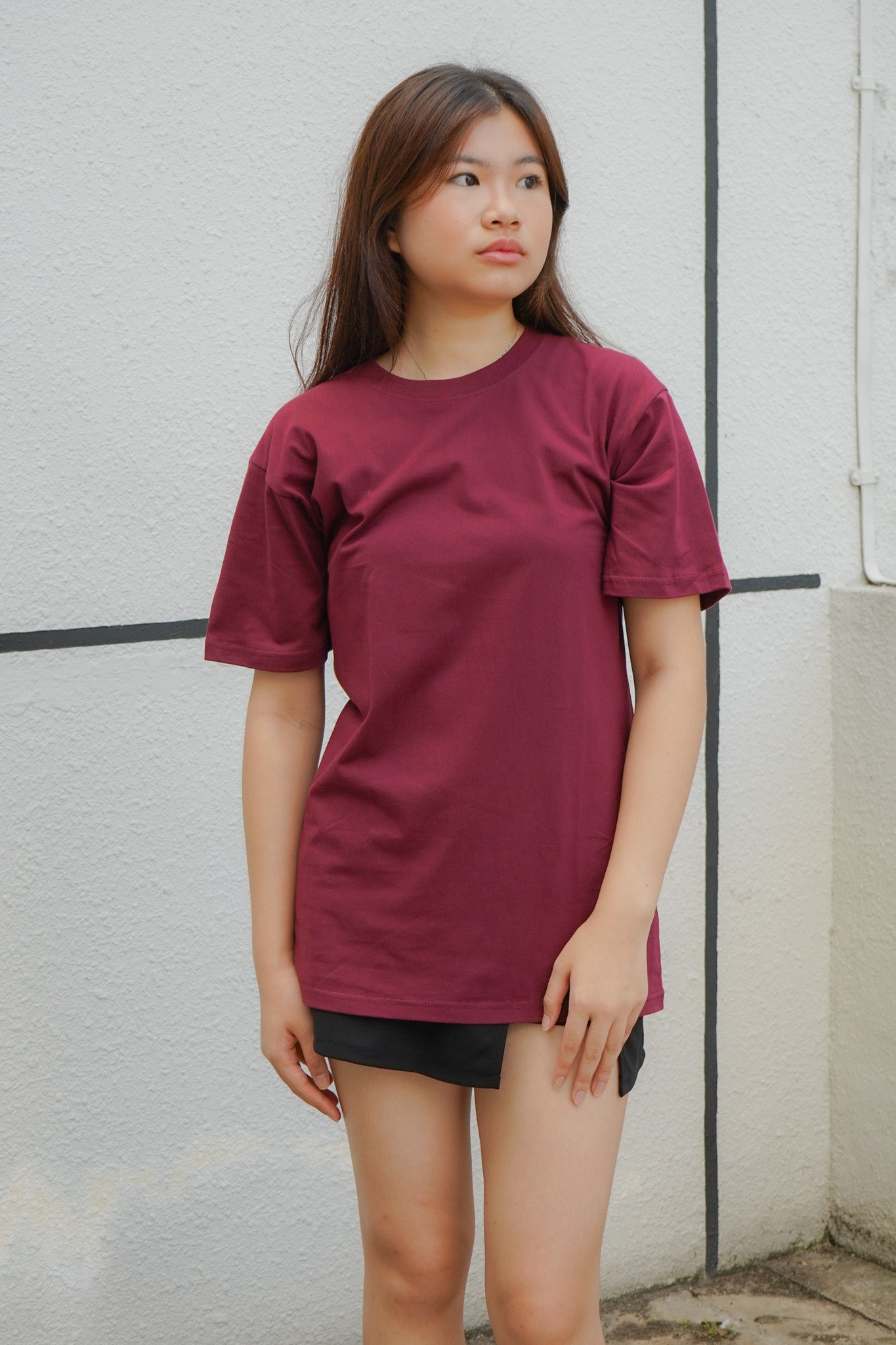 Darby Loose Fit T-Shirt (Maroon)