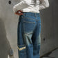 Isabel straight cut denim with side pockets