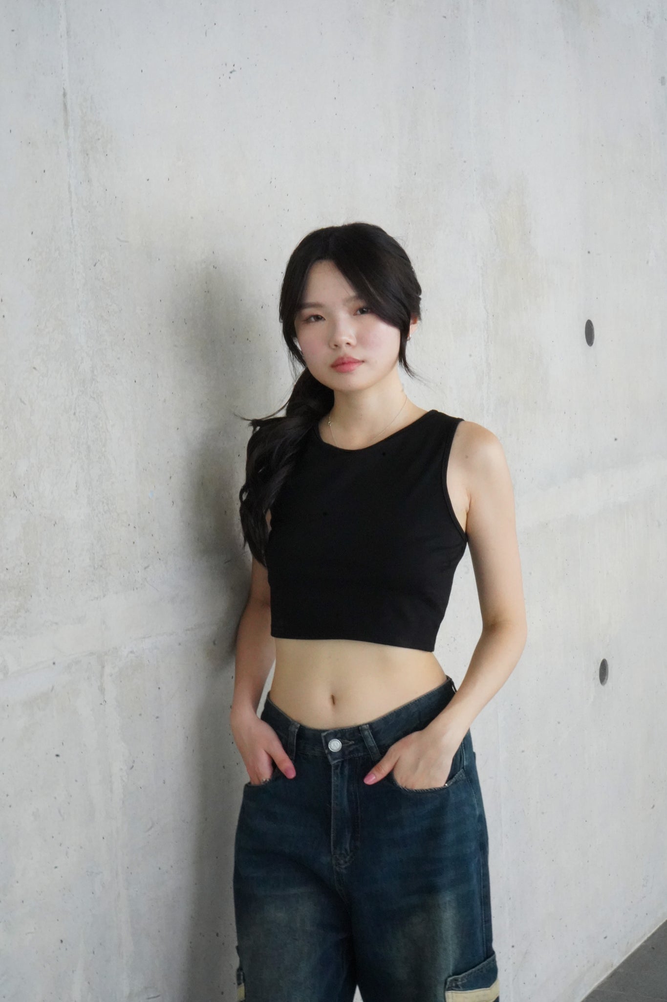 Cordelia Backtie Crop Top (Black)