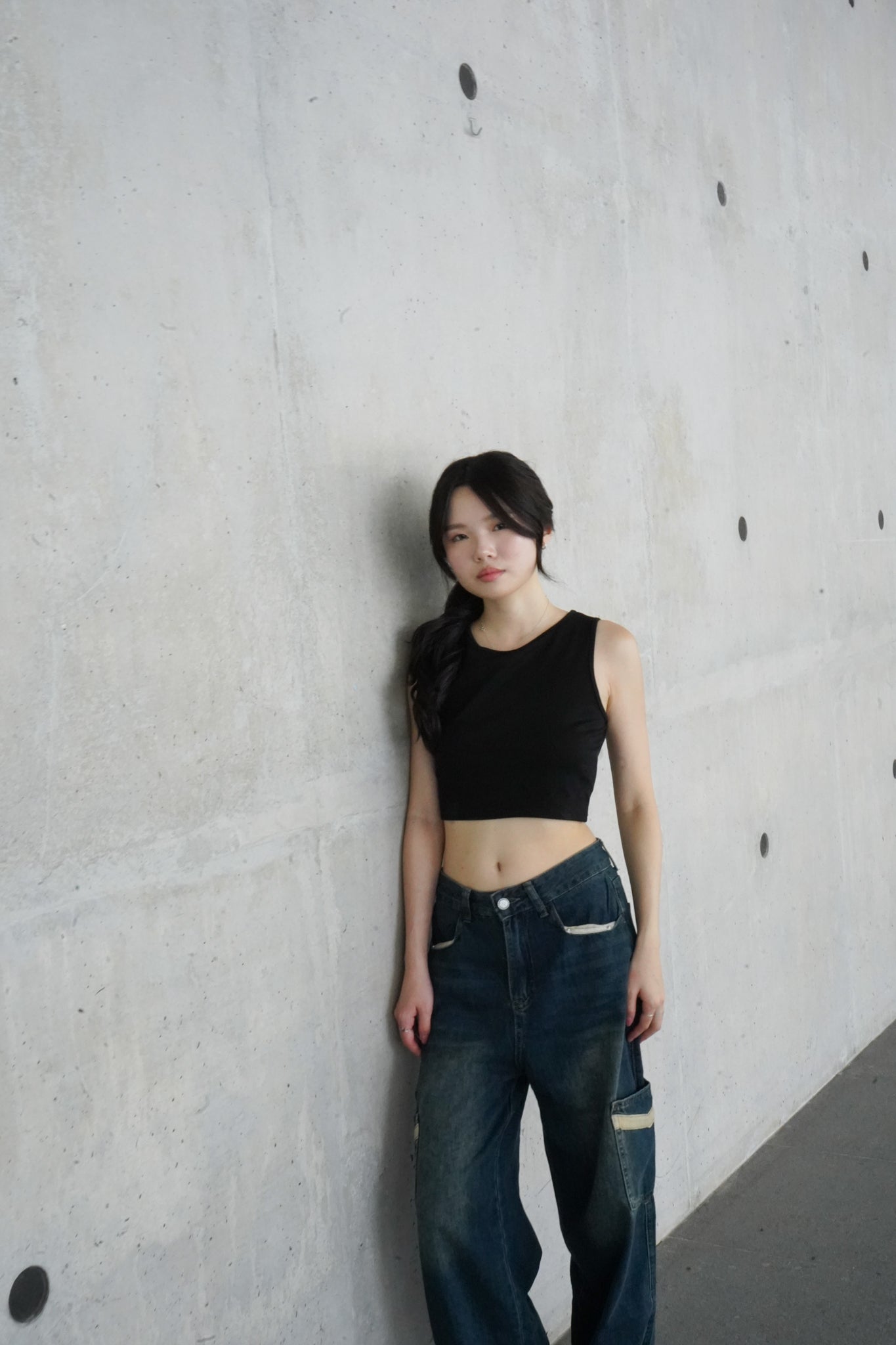 Cordelia Backtie Crop Top (Black)