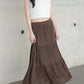 Leah Linen Tiered Skirt (Mocha)