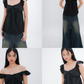 Ivy Flutter Longline Top (Black)