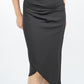 Celine Ruched Detailed Pencil Skirt (Black)