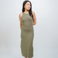 Everlyn Tank Maxi Dress with Cut Out Back (Army Green)