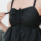 Arielle Bubble Hem Top with Scrunchie Straps (Black)