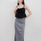 Arielle Bubble Hem Top with Scrunchie Straps (Black)