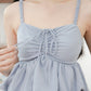 Arielle Bubble Hem Top with Scrunchie Straps (Pastel Blue)