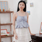 Arielle Bubble Hem Top with Scrunchie Straps (Pastel Blue)
