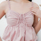 Arielle Bubble Hem Top with Scrunchie Straps (Dusty Pink)