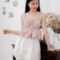 Arielle Bubble Hem Top with Scrunchie Straps (Dusty Pink)