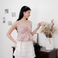 Arielle Bubble Hem Top with Scrunchie Straps (Dusty Pink)