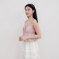 Arielle Bubble Hem Top with Scrunchie Straps (Dusty Pink)