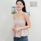 Arden Bubble Hem Ruched Tube Top (Dusty Pink)