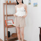 Arielle Bubble Hem Top with Scrunchie Straps (White)