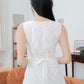 Lila White V-neck Eyelet top